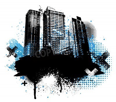 Graffiti City Skyline Vector