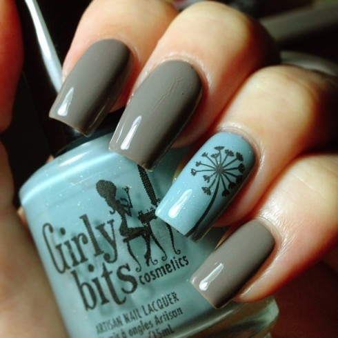 Gray and Blue Nail Designs