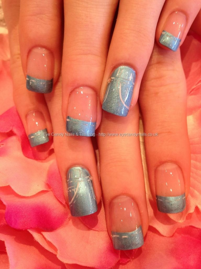 Gray Blue Nails Design