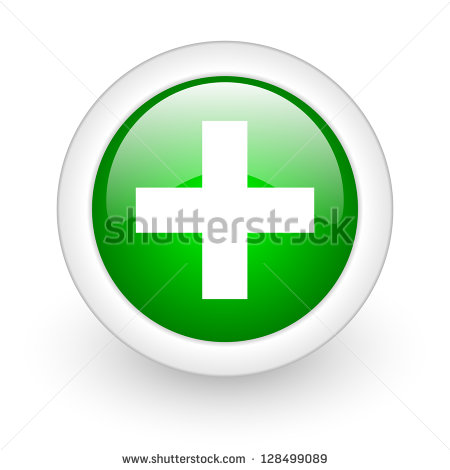 Green Circle with White Cross