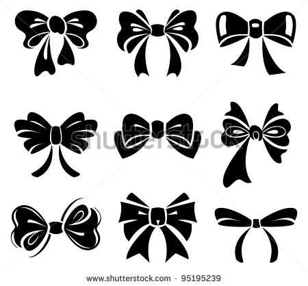 Hair Bow Silhouette Vector