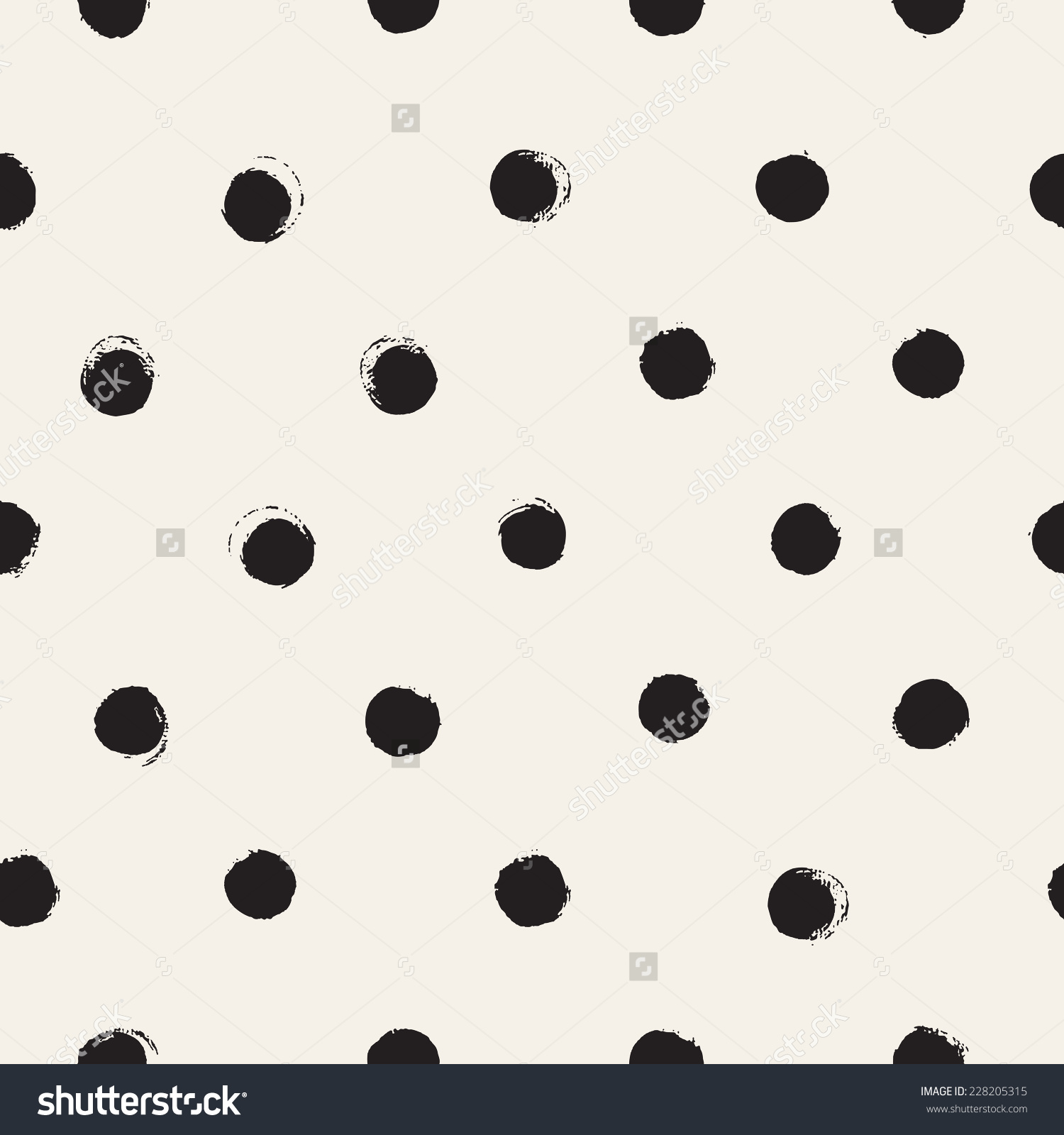 Hand Drawn Polka Dots Background Seamless