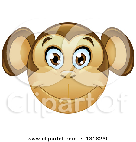 Happy Monkey Face Cartoon