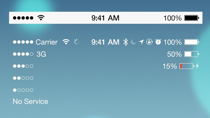 iOS Status Bar Icons