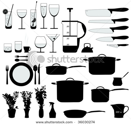 Kitchen Objects Clip Art Silhouette