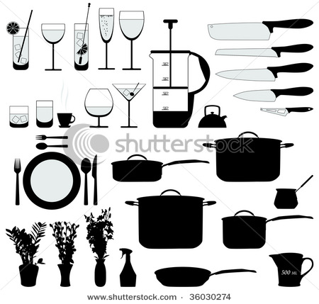 Kitchen Objects Clip Art Silhouette Kitchen Objects Clip Art Silhouette