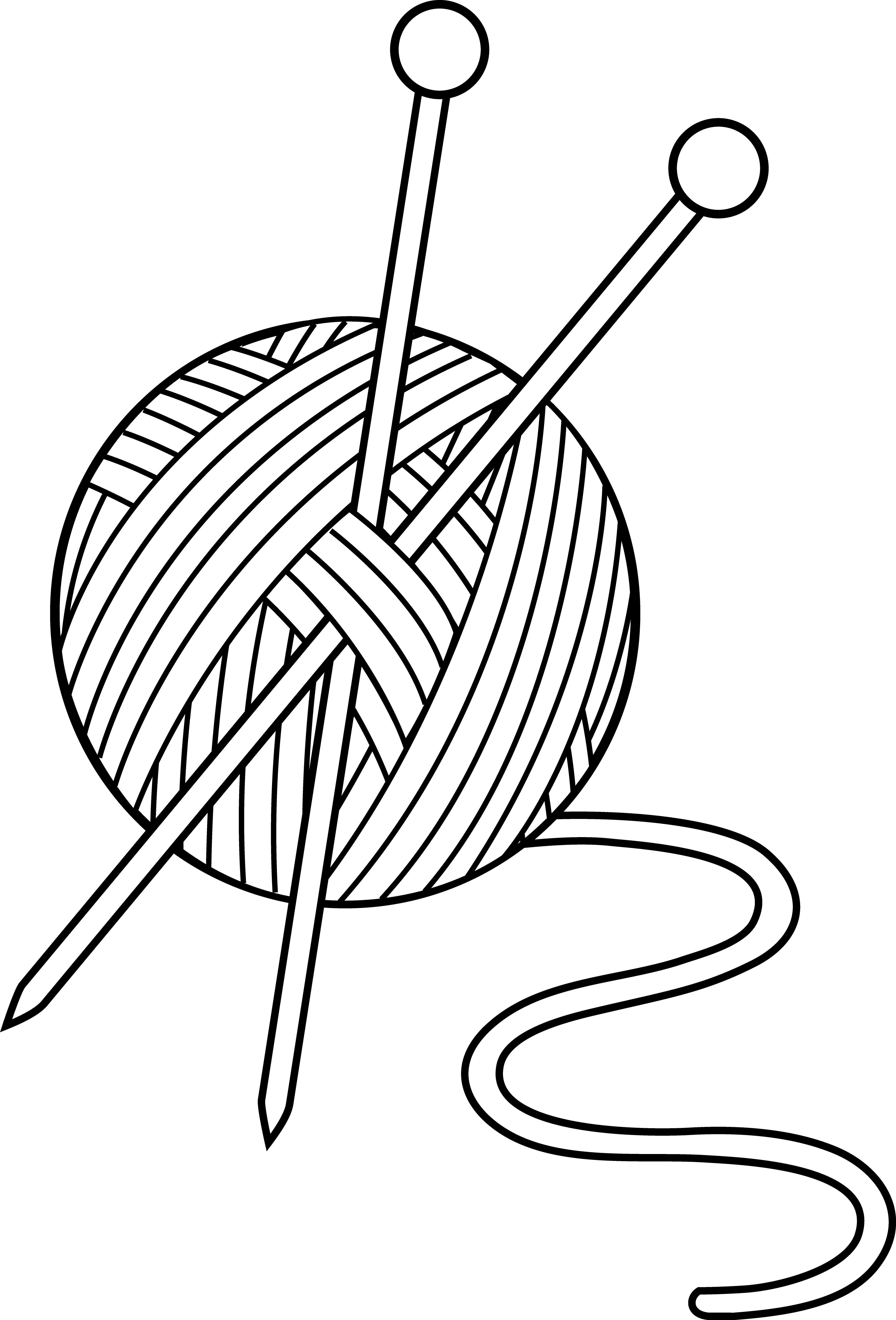 Knitting Clip Art Black and White