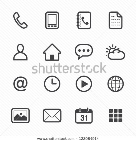 Mobile Phone Icon Black and White