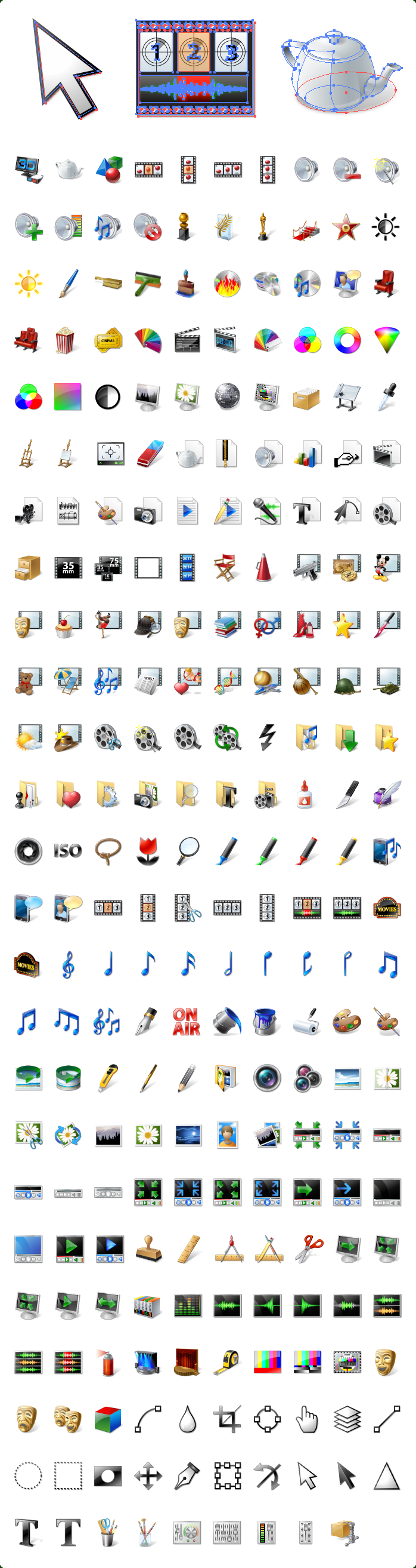 Multimedia Icons Vector