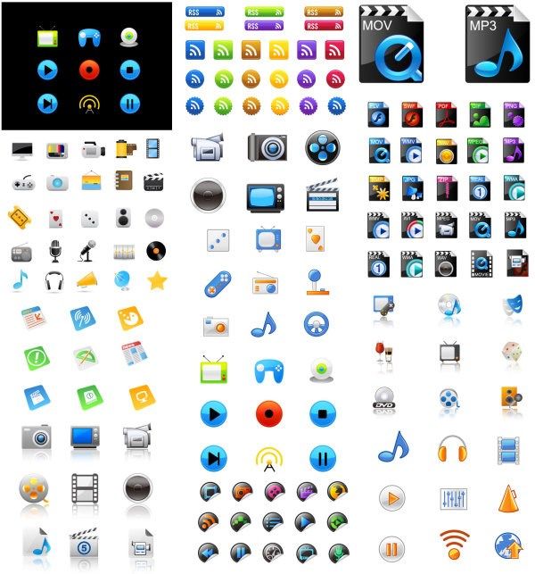 Multimedia Icons Vector