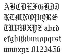 Old English Alphabet Gothic Font