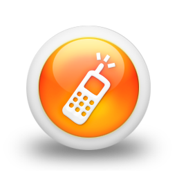 Orange Cell Phone Icon