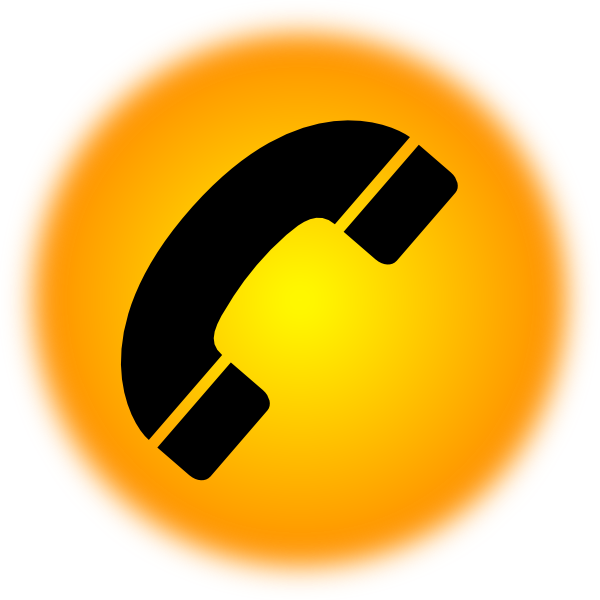 Orange Phone Icon Clip Art