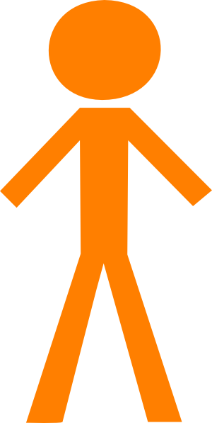 Orange Stick Figure Clip Art