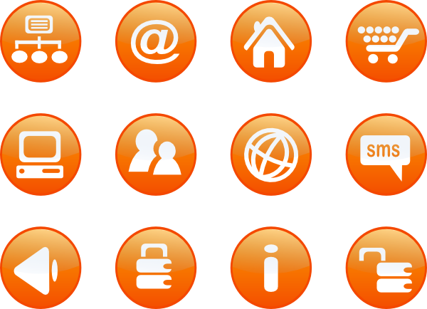 Orange Web Icon Clip Art