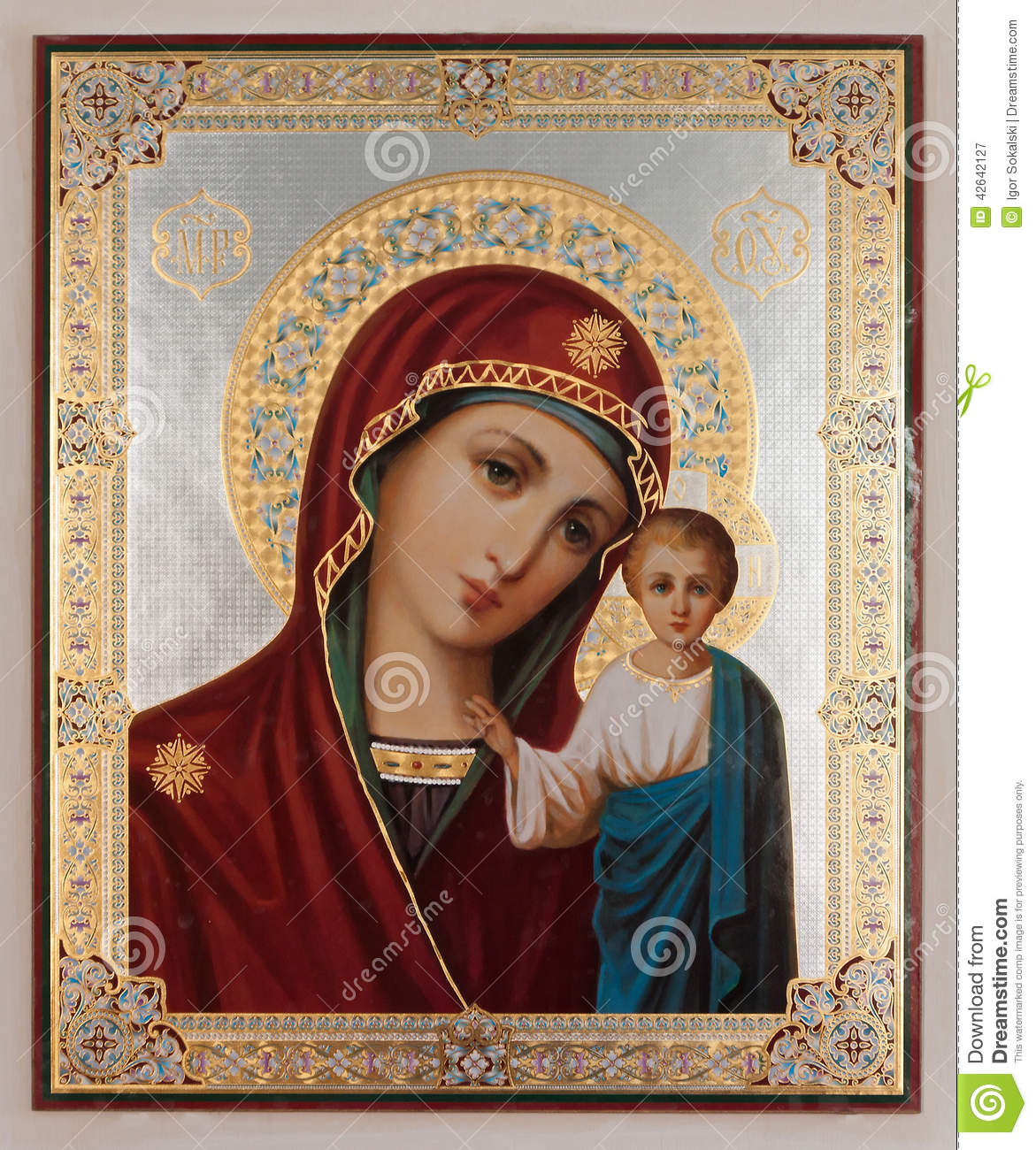 Orthodox Icon Virgin Mary and Jesus