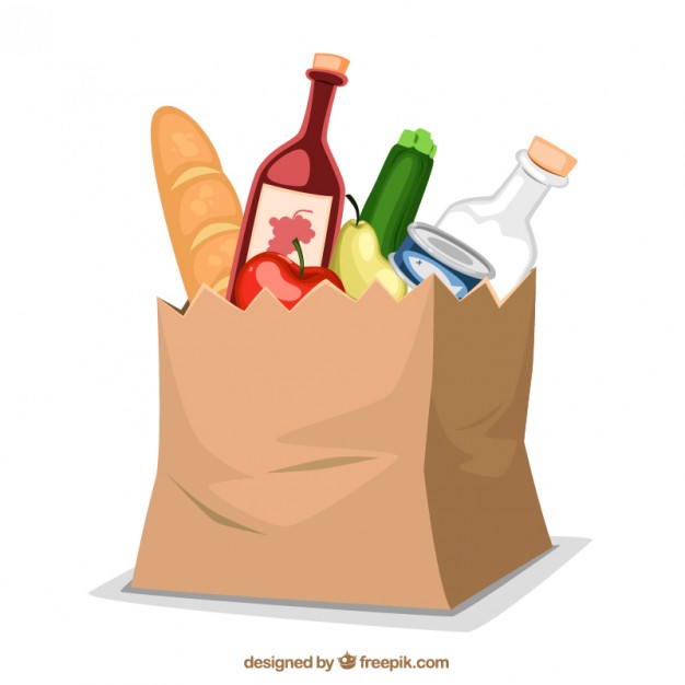 Paper Bag with Food