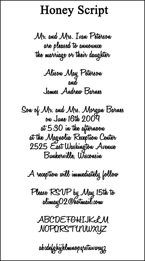 Popular Wedding Invitation Fonts