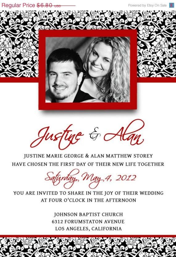 Red and White Wedding Invitation Templates