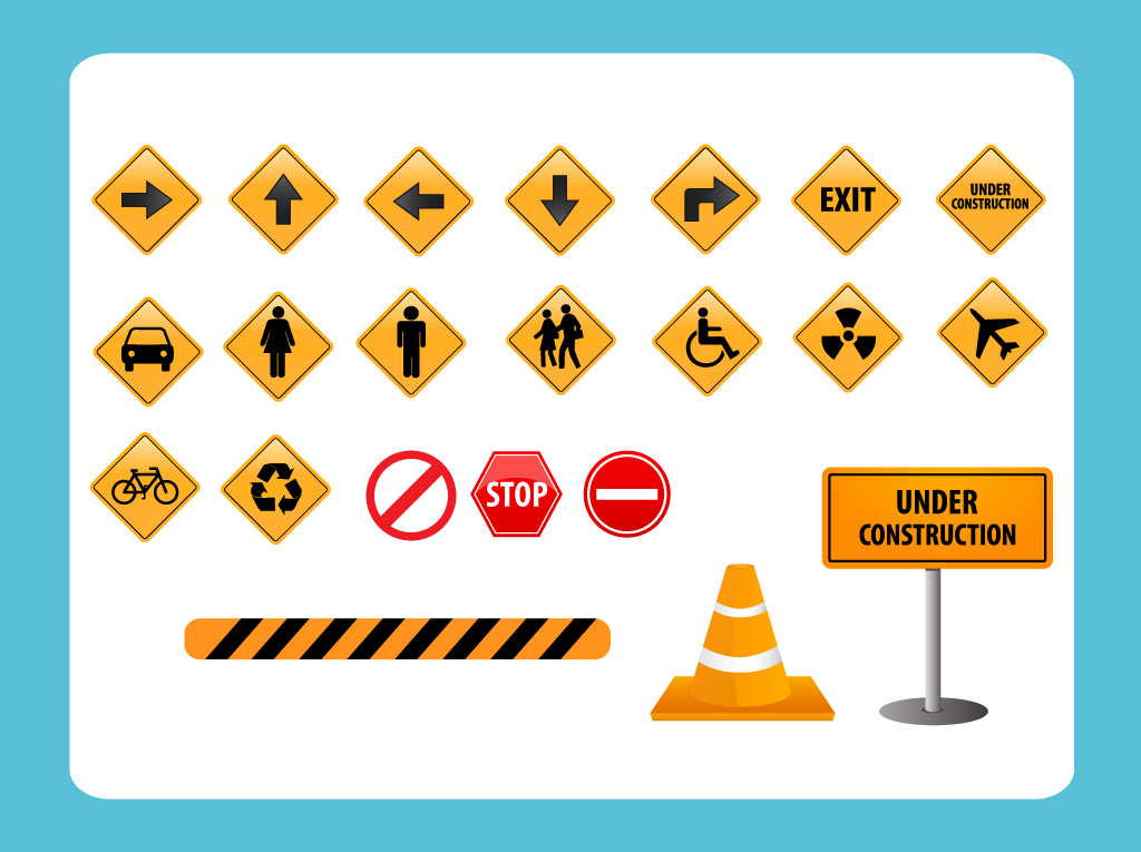 Road Direction Sign Vectors
