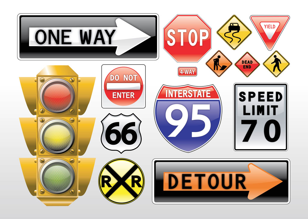 16 Photos of Free Vector Traffic Signs