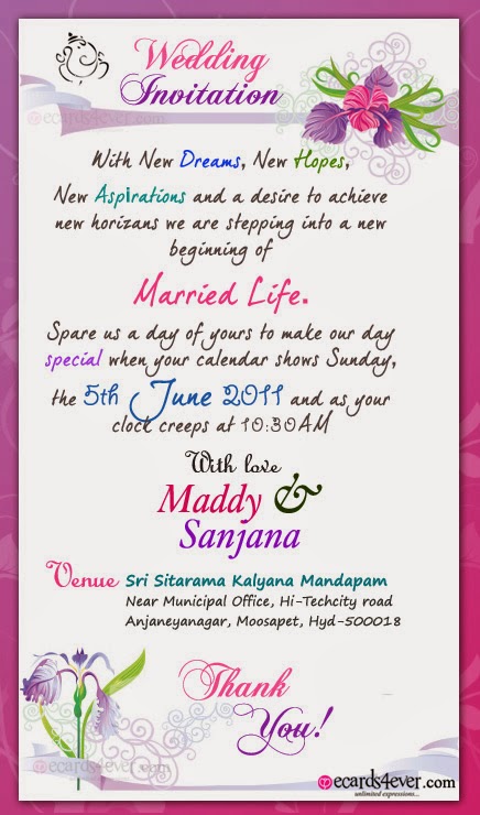 Sample Wedding Invitation Card Designs