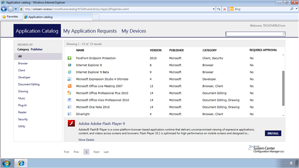 SCCM 2012 Application Catalog