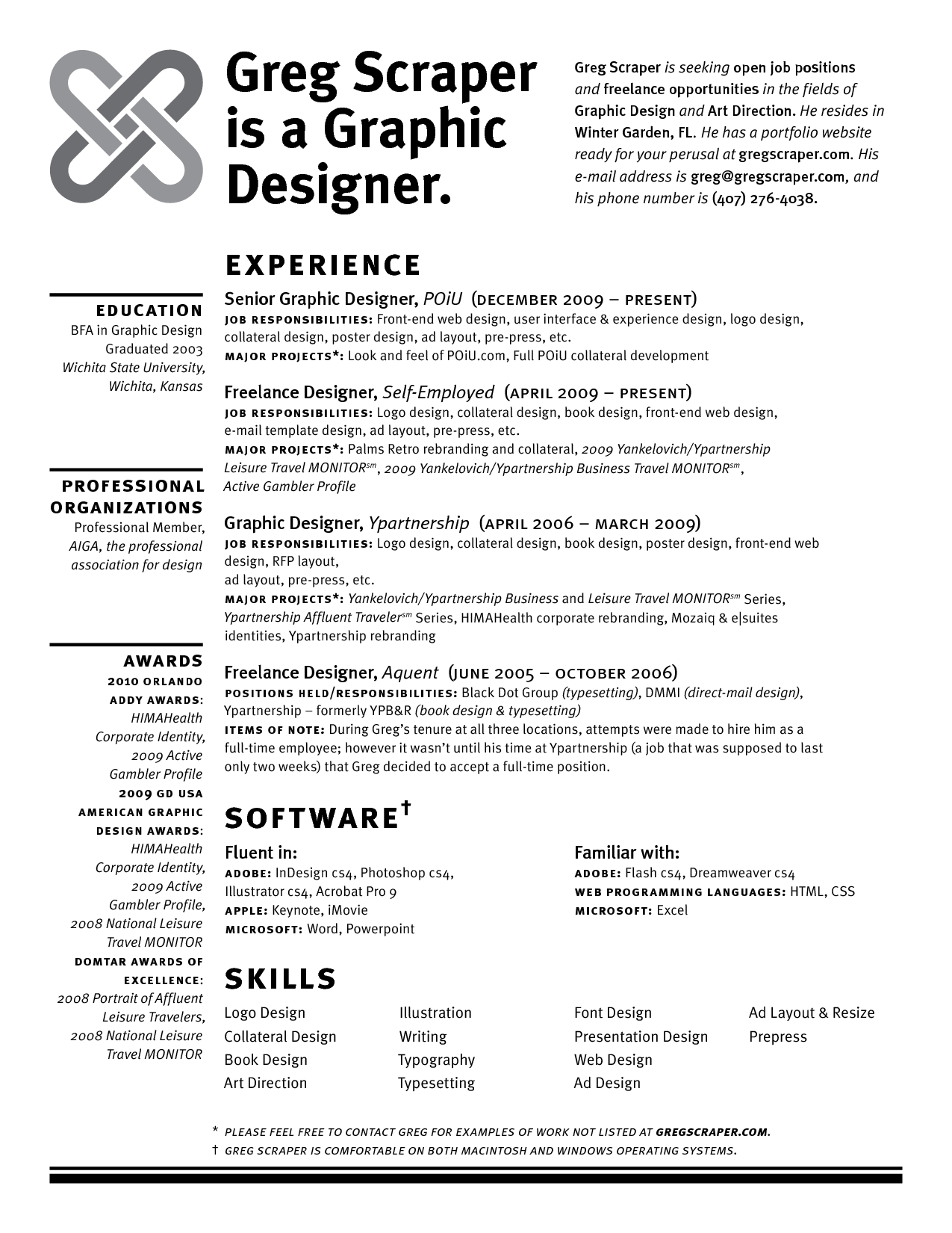 Self-Employed Resume Sample