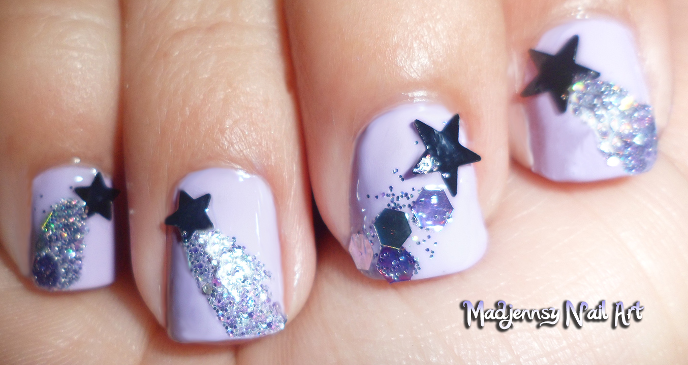 Shooting Star Nail Art Shooting Star Nail Art