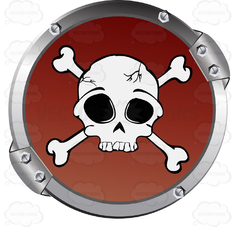 Skull and Crossbones Red Circle