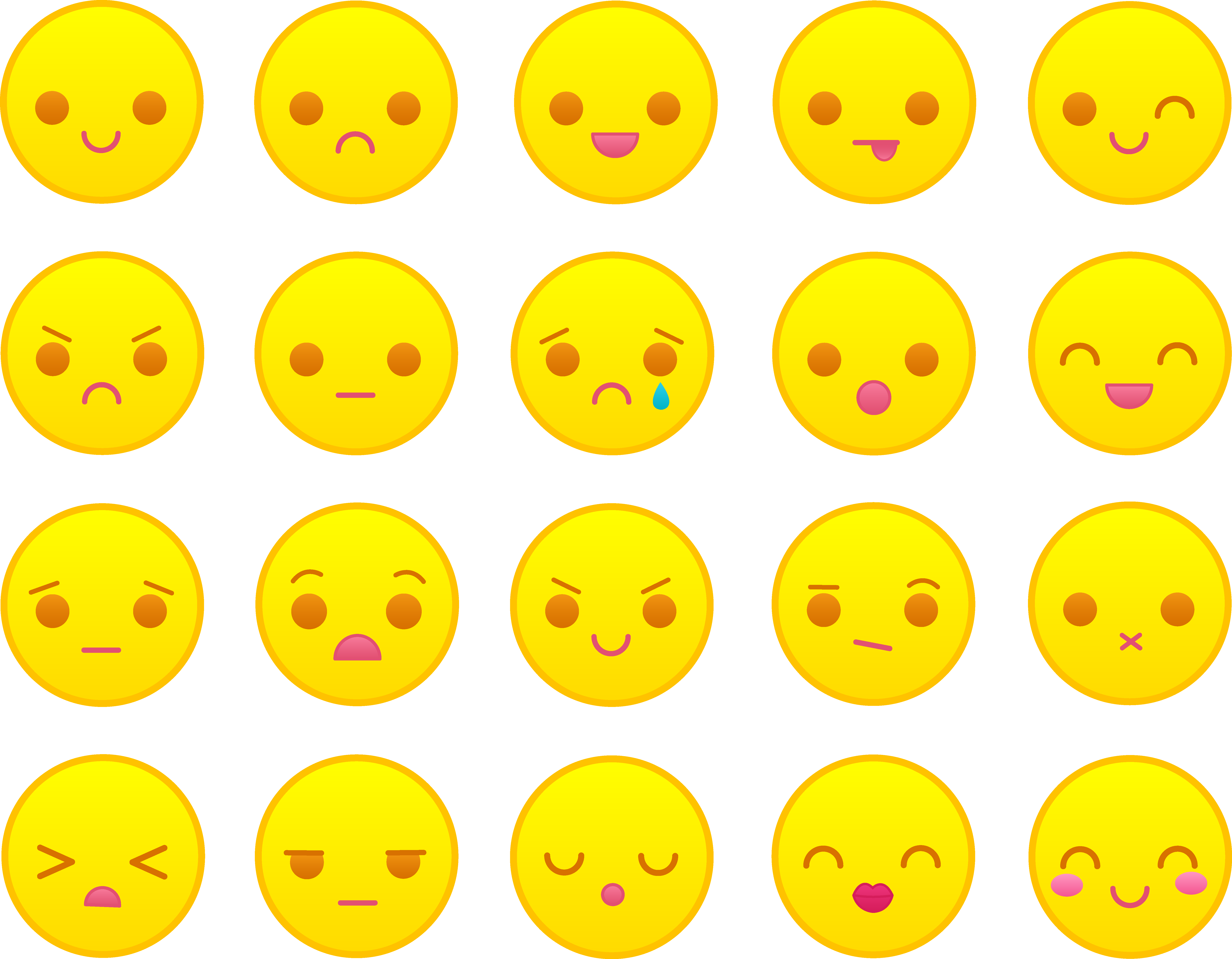 15 Yellow Smileys Emoticons Images