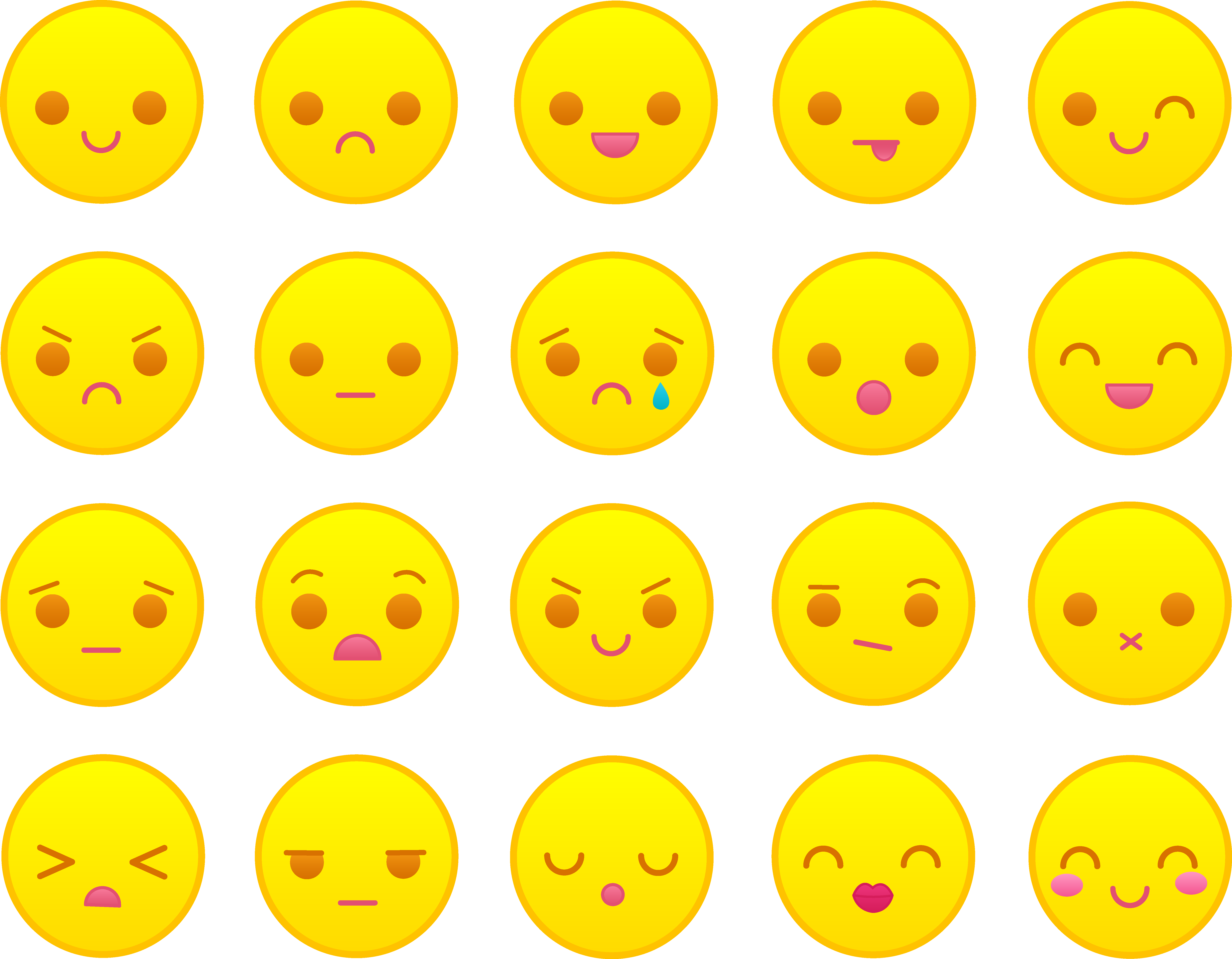 Smiley-Face Emoticons Clip Art Free