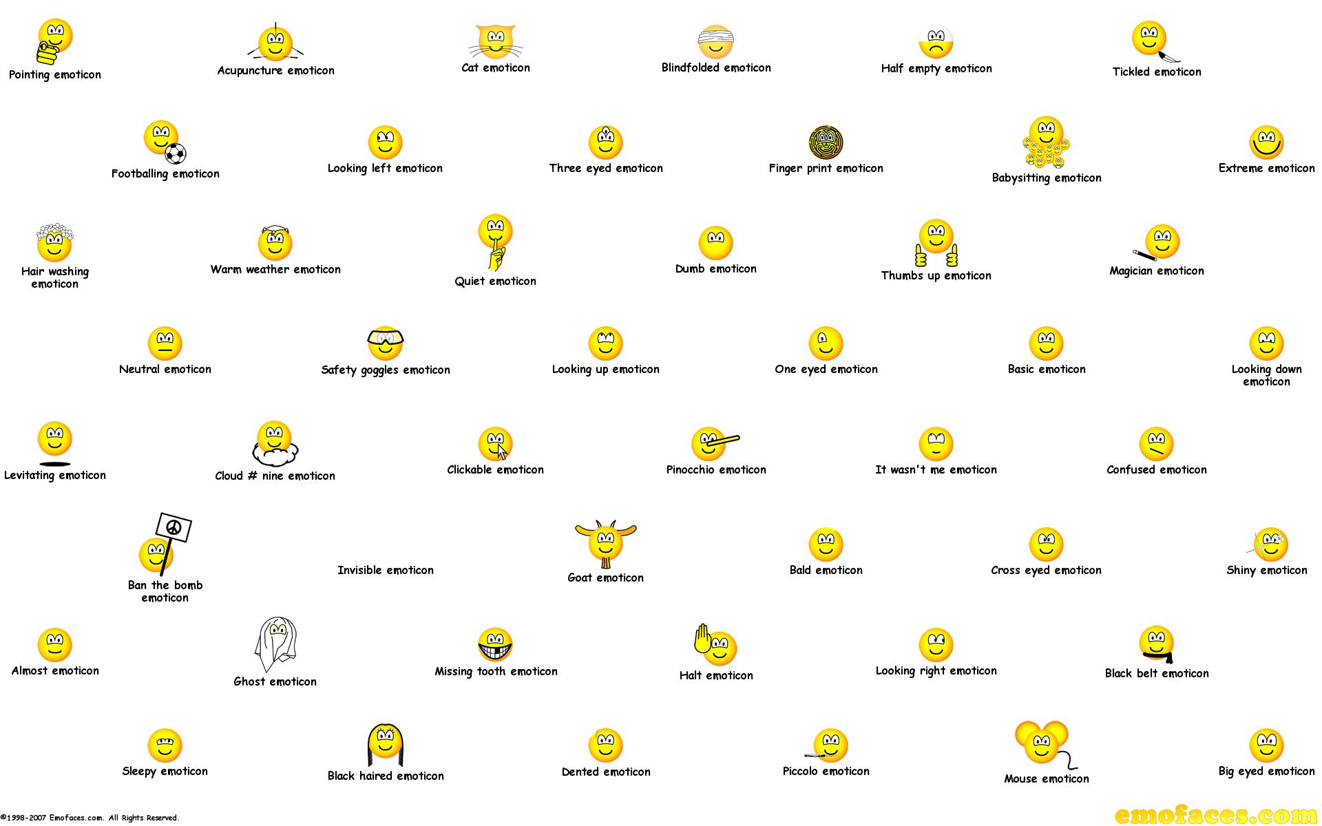 Smiley Faces Text Emoticons Meanings