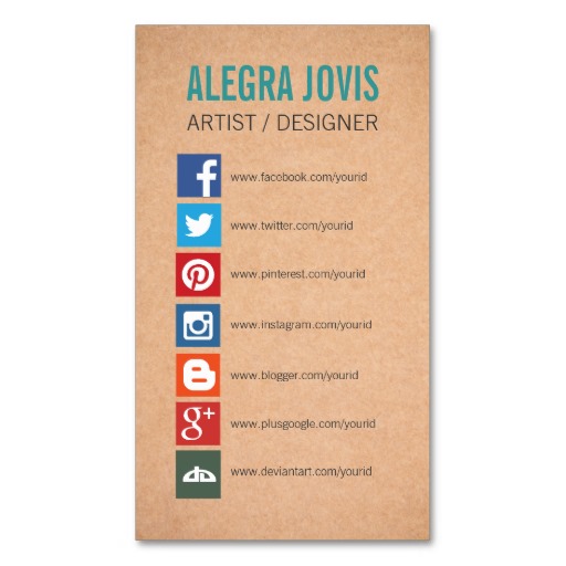 Social Media Icons Business Card