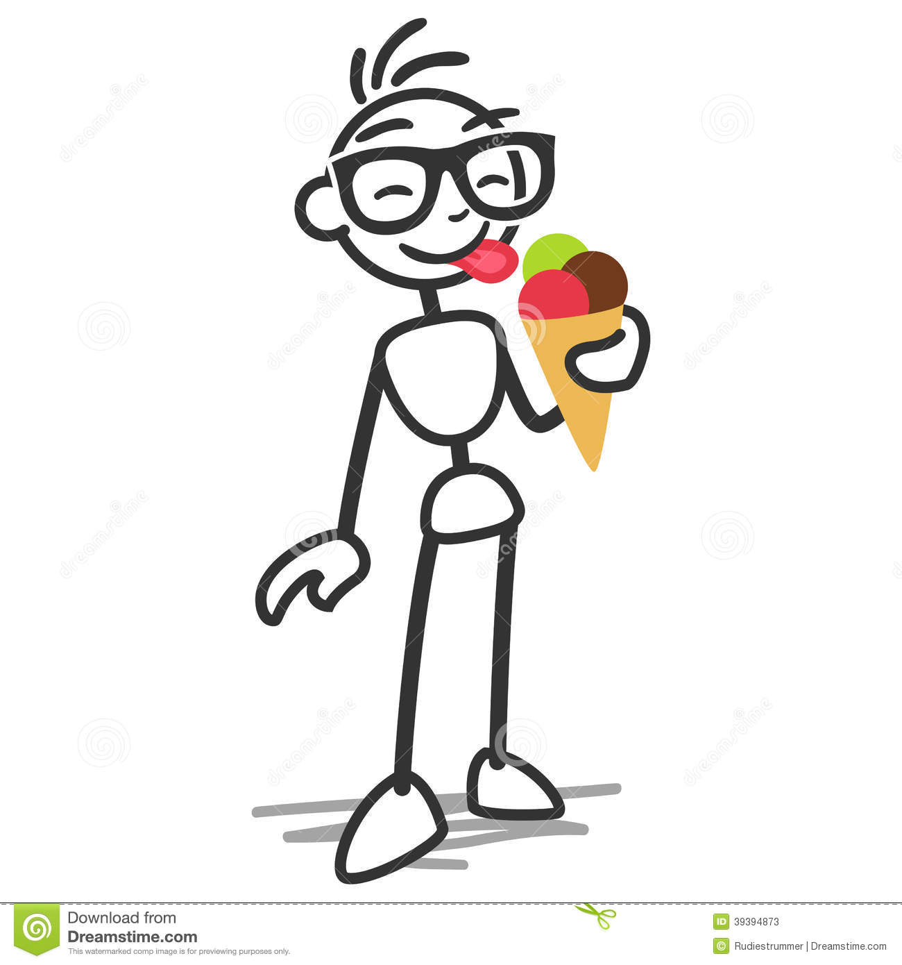 Stick Figure Eating Ice Cream