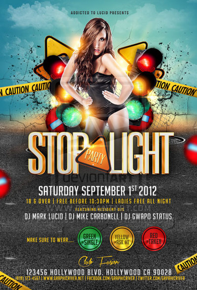 14 Stop Light Party Flyer PSD Images