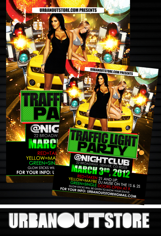 Traffic Light Party Flyer Template