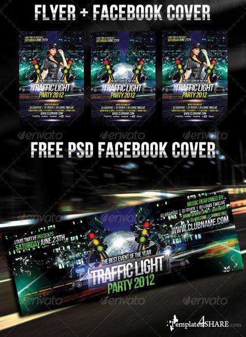 Traffic Light Party Flyer Template
