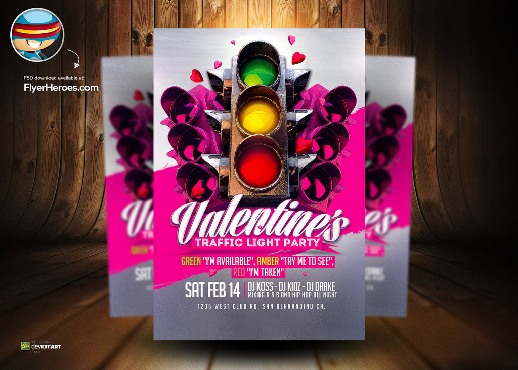 Traffic Light Party Flyers