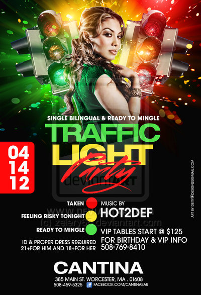 Traffic Light Party Flyers