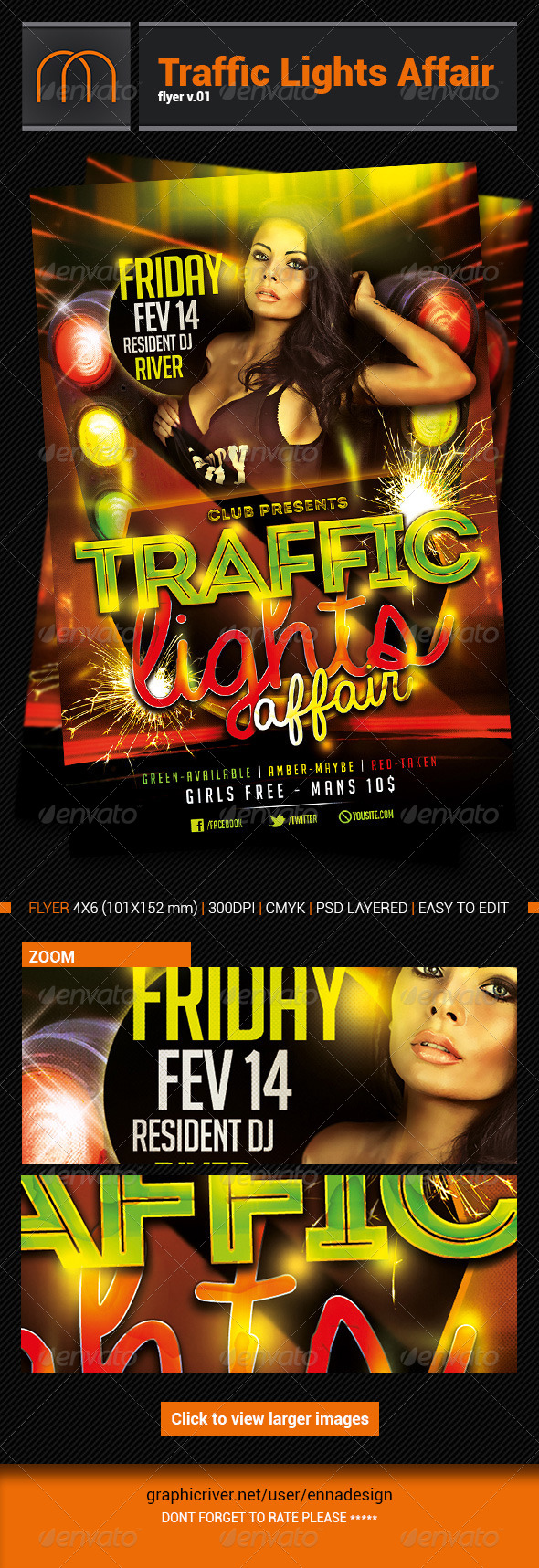 Traffic Light Party Flyers