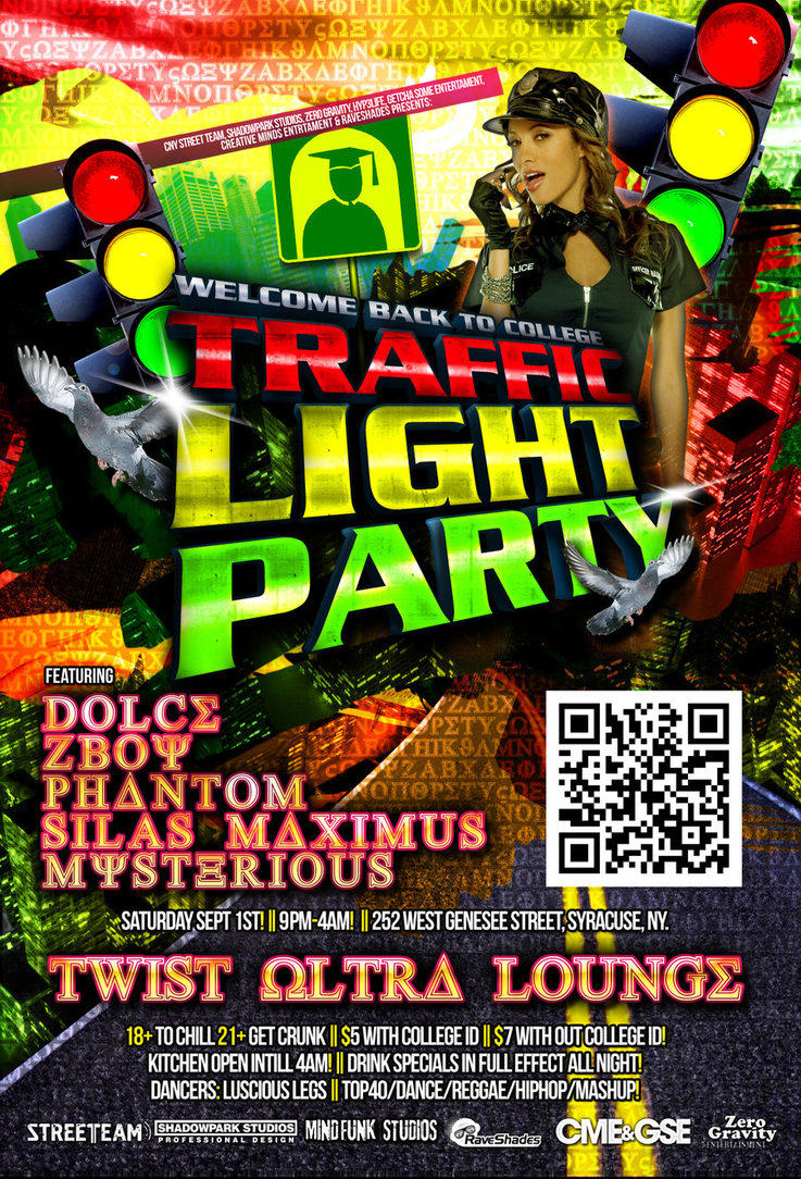 Traffic Light Party Flyers