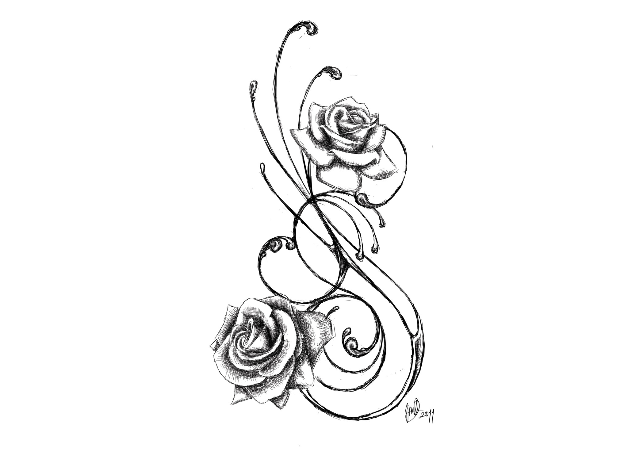 Two Roses Tattoo Designs