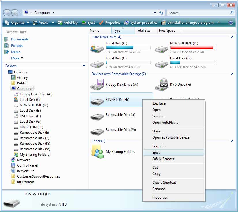 USB Drive Windows XP My Computer