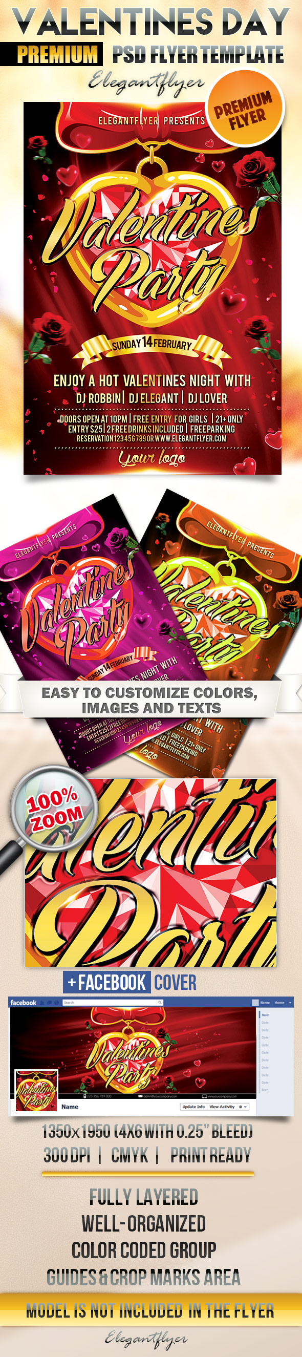 Valentine's Day Flyer Template PSD