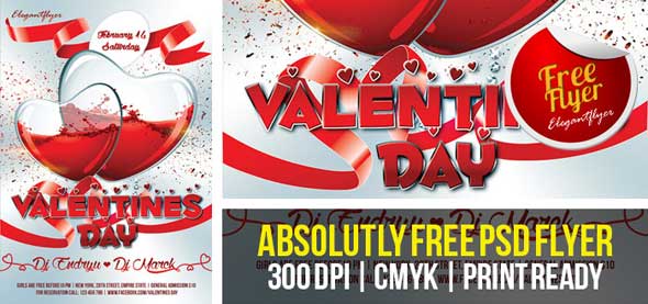 Valentine's Day Flyer Template PSD