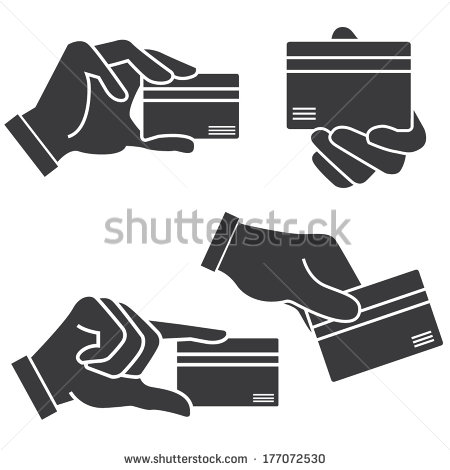 Vector Hand Holding Credit Cards