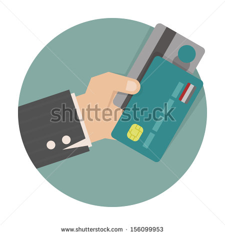 Vector Hand Holding Credit Cards