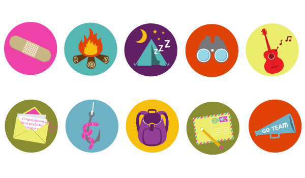 Vector Summer Camp Badges