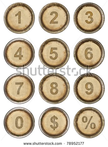 Vintage Typewriter Key Numbers